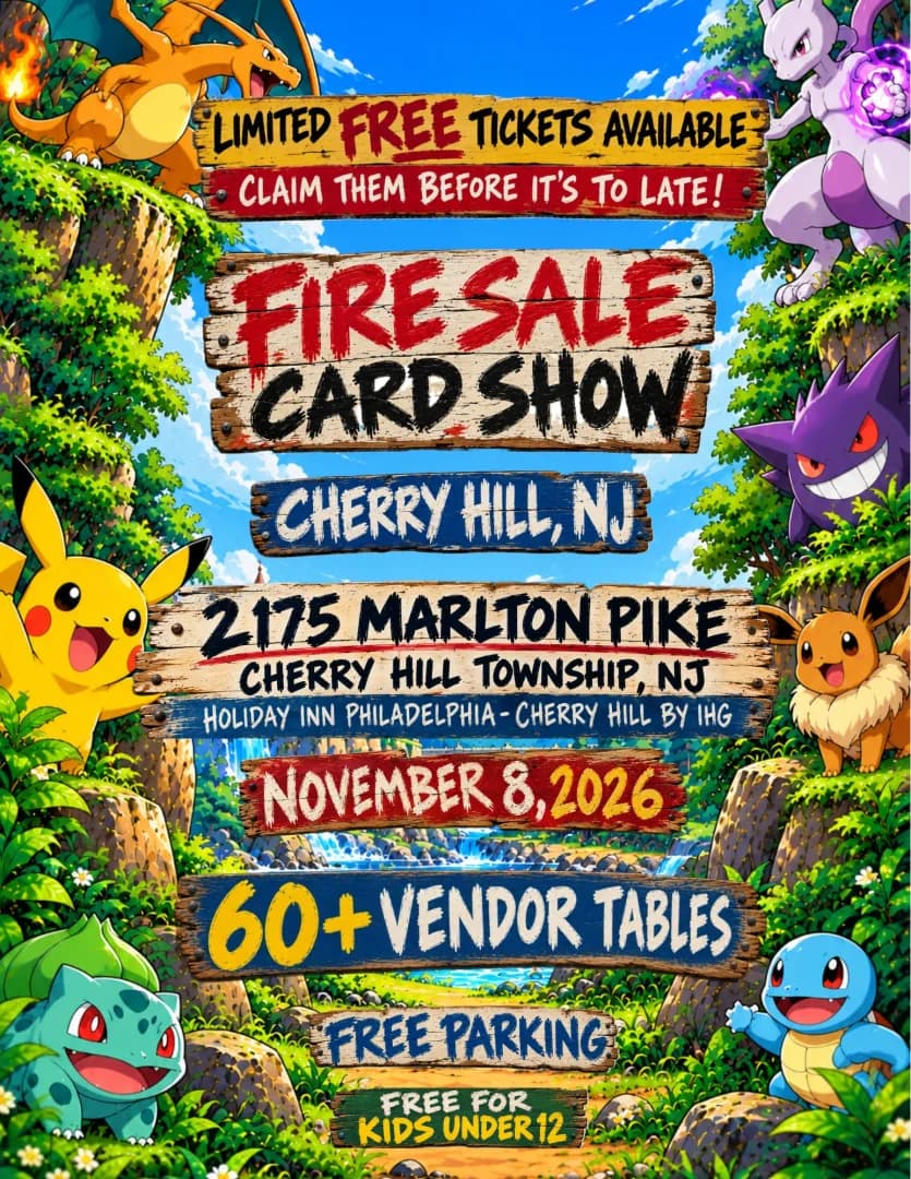 Fire Sale TCG Card Show event poster — Cherry Hill Township, NJ