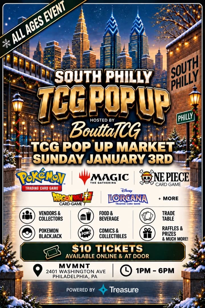 South Philly TCG Pop Up event poster — Philadelphia, PA