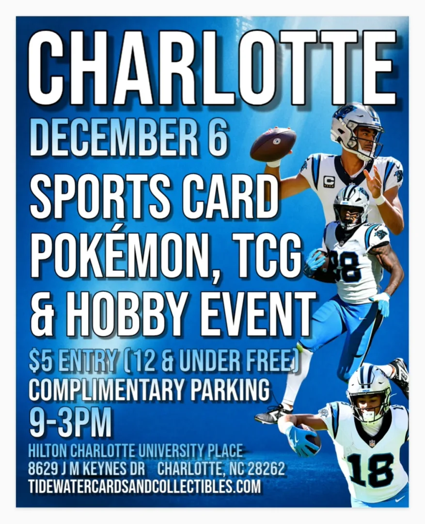 Charlotte Sports Card, TCG, Pokemon, Gaming & Hobby Event event poster — Charlotte, NC