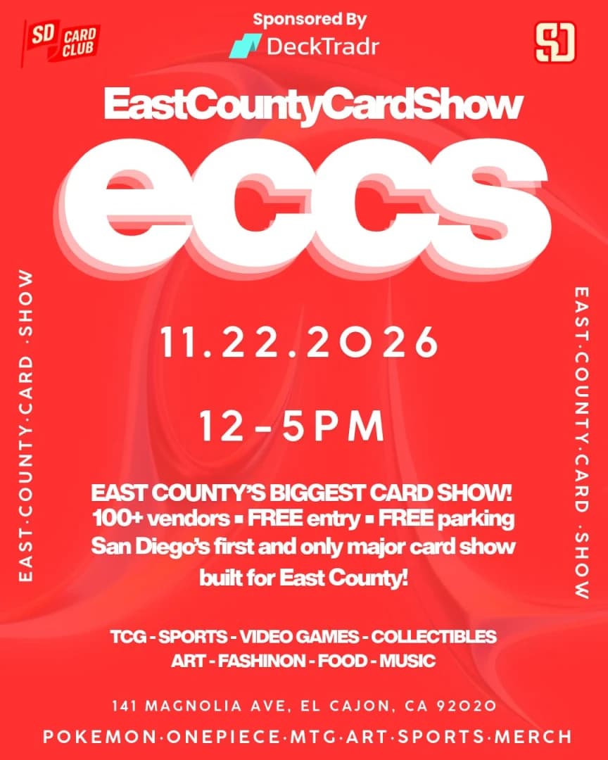East County Card Show event poster — El Cajon, CA