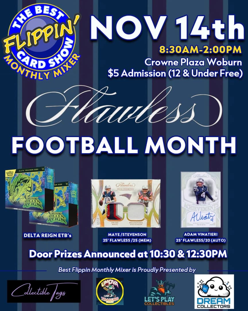 The Best Flippin' Card Show Monthly Mixer event poster — Woburn, MA