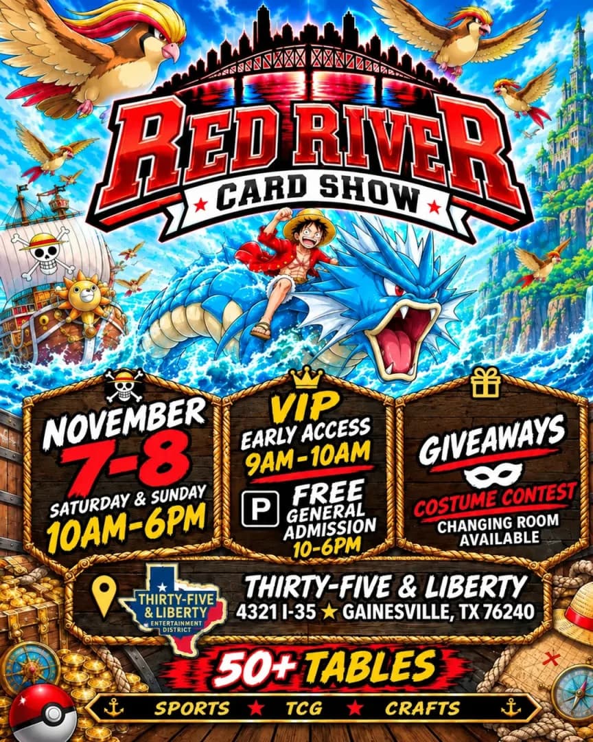 Red River Card Show event poster — Gainesville, TX