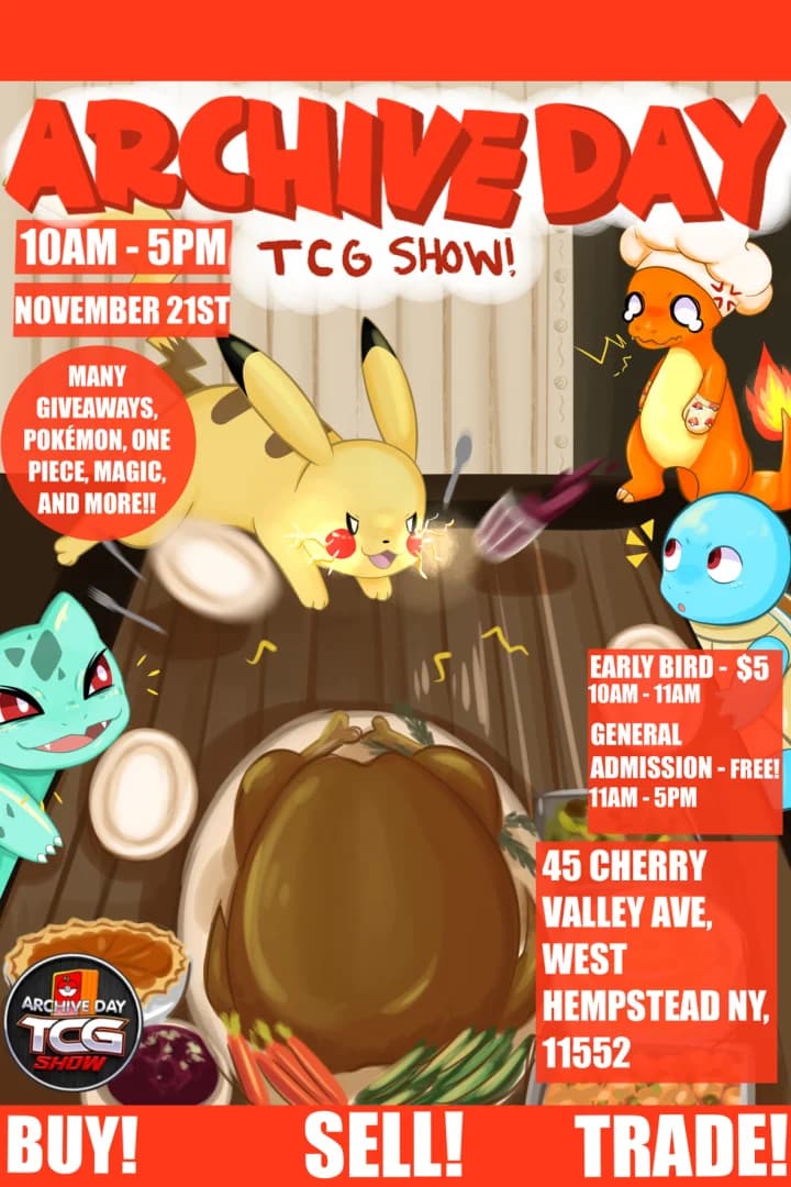 🦃  Archive Day TCG Show event poster — West Hempstead, NY