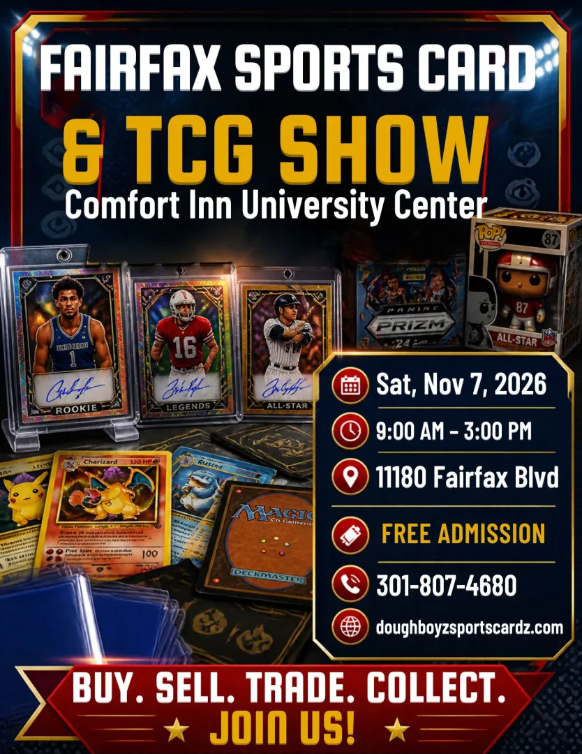 Fairfax Sports Card, TCG & Collectibles Show Comfort Inn event poster — Fairfax, VA