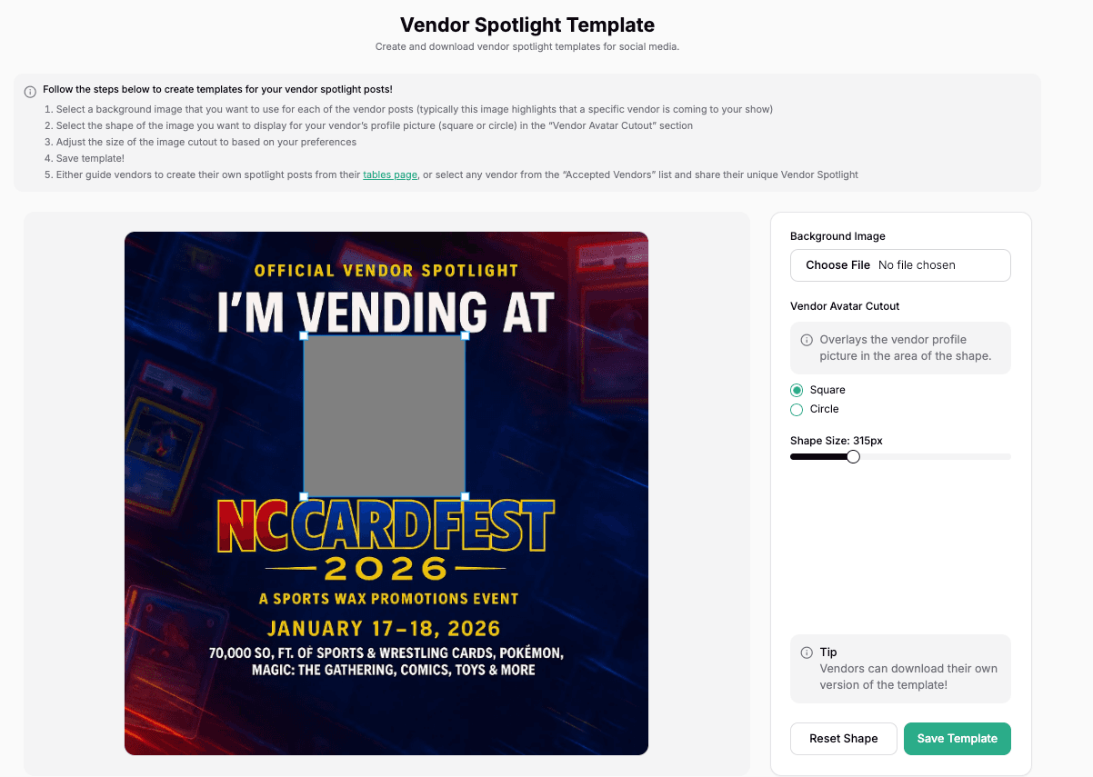 Vendor spotlight builder