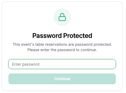 Password protected registration